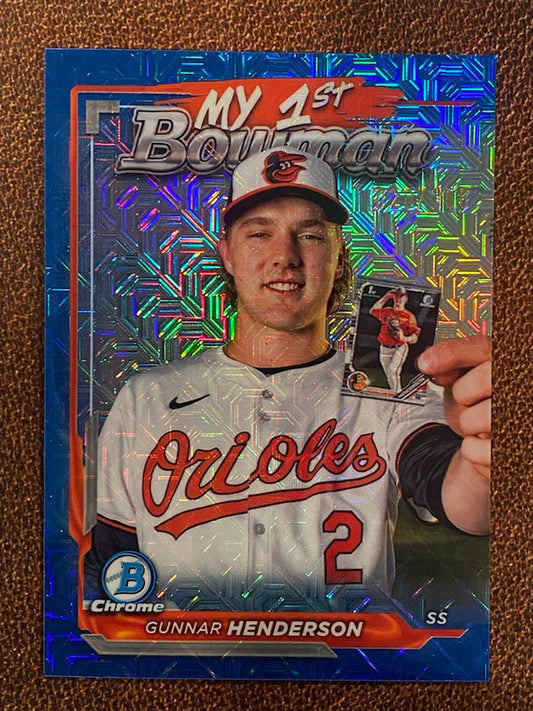Gunnar Henderson - 2024 Bowman Chrome - My First Bowman Blue Mojo Refractor /150 - Orioles