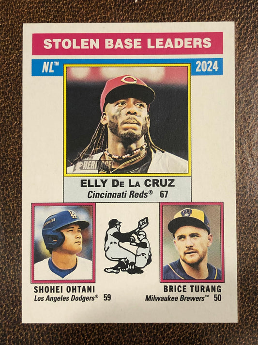 Elly De La Cruz / Shohei Ohtani / Brice Turang - 2025 Topps Heritage - Base - Reds