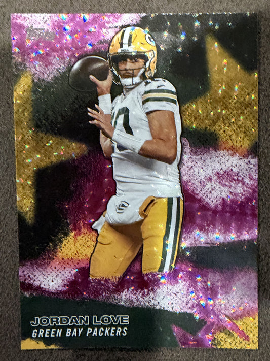 Jordan Love - 2026 Topps Flagship - PINK Crackle NFL Stars - Packers