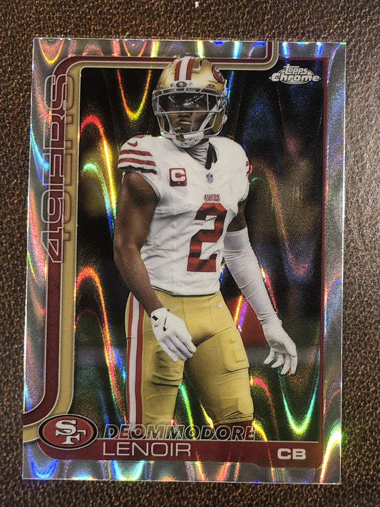 Deommodore Lenoir - 2025 Topps Chrome - Raywave Refractor - 49ers