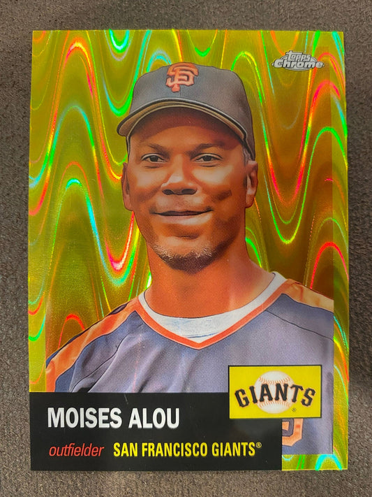 Moises Alou - 2022 Topps Chrome Platinum Anniversary - Yellow Raywave /250 - Giants