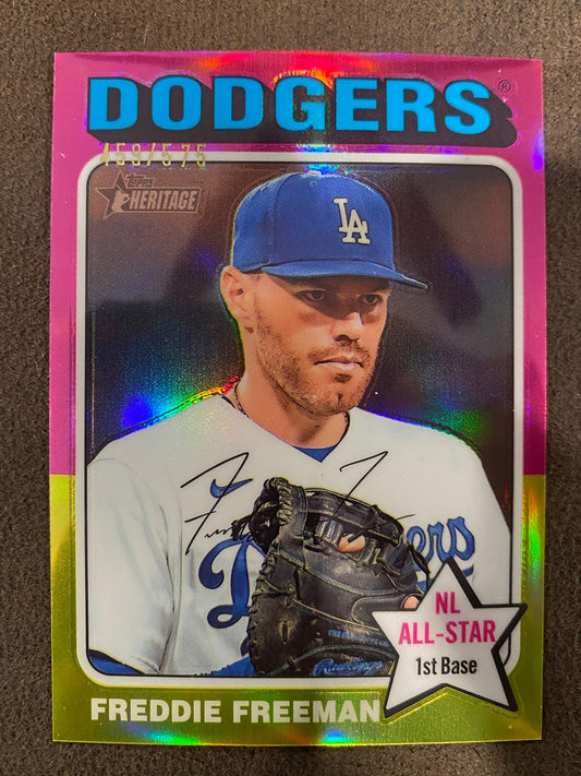 Freddie Freeman - 2024 Topps Heritage - Refractor /575 - Dodgers