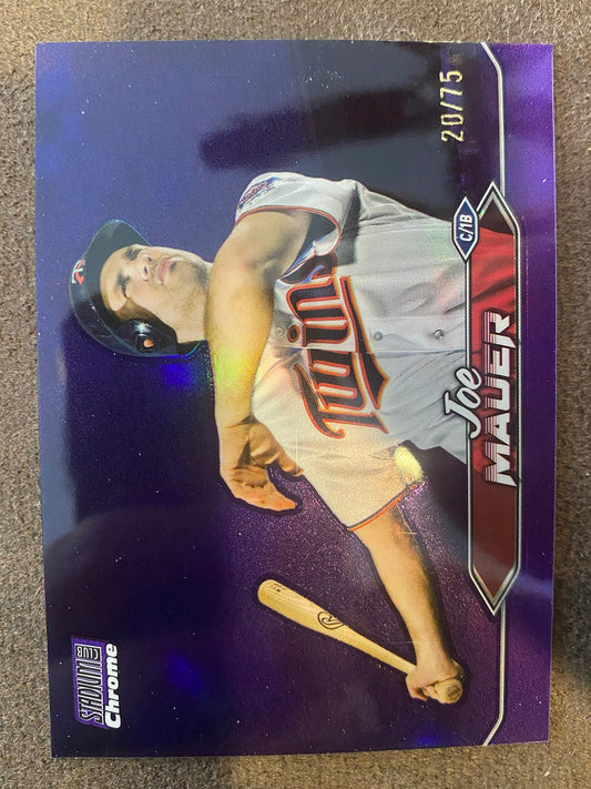 Joe Mauer -  2024 Topps Stadium Club - Purple Refractor /75 - Twins