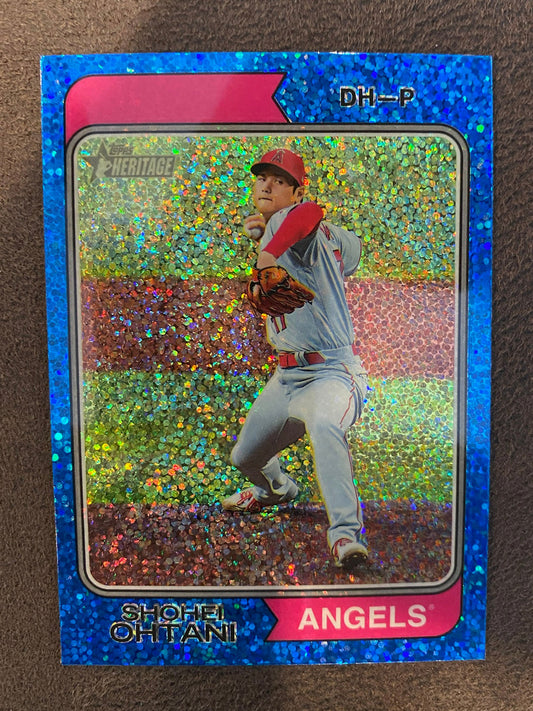Shohei Ohtani - 2023 Topps Heritage - Blue Sparkle - Dodgers