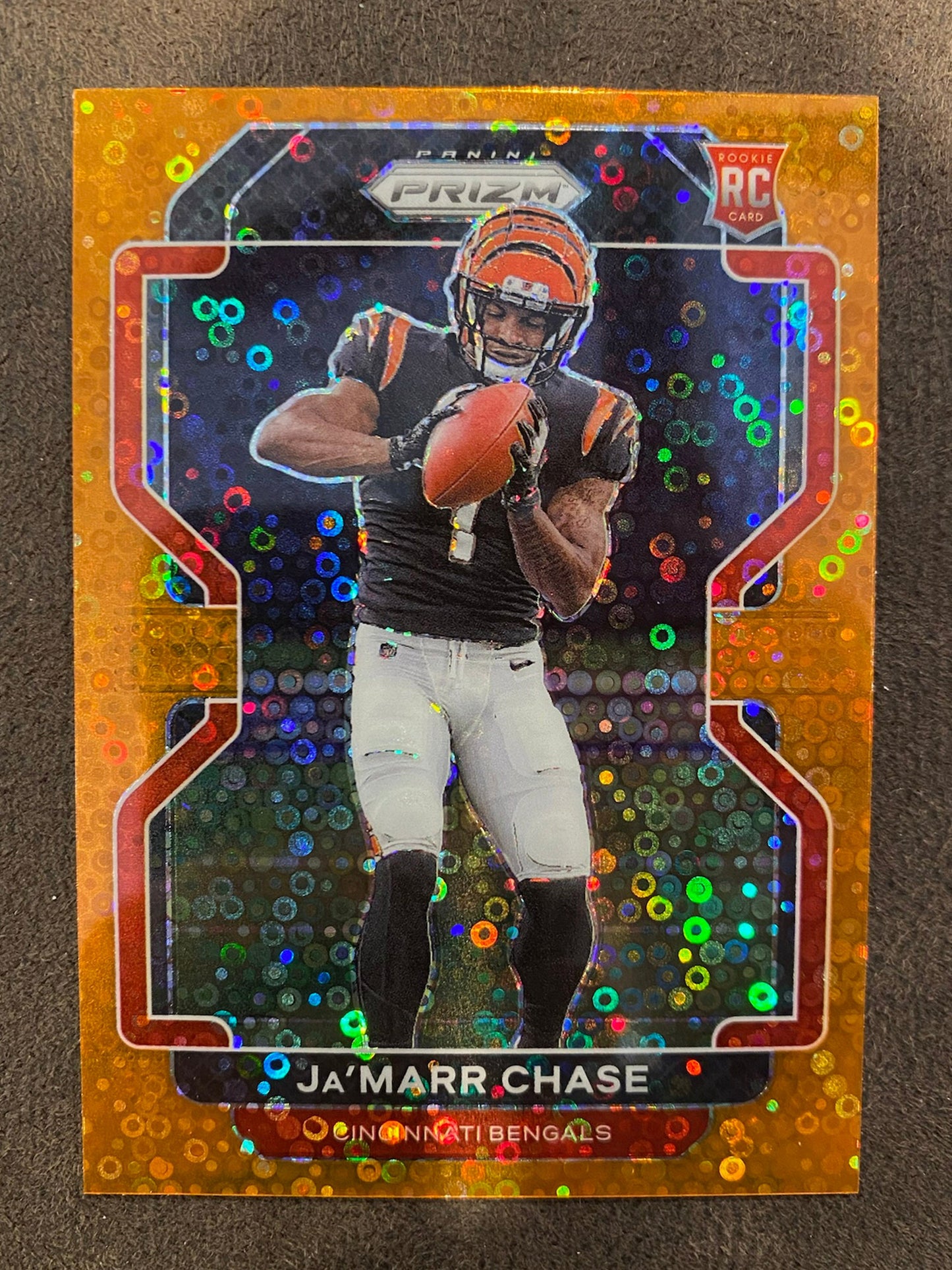 Ja'Marr Chase - 2021 Panini Prizm - Orange Disco (Color Match) - Bengals