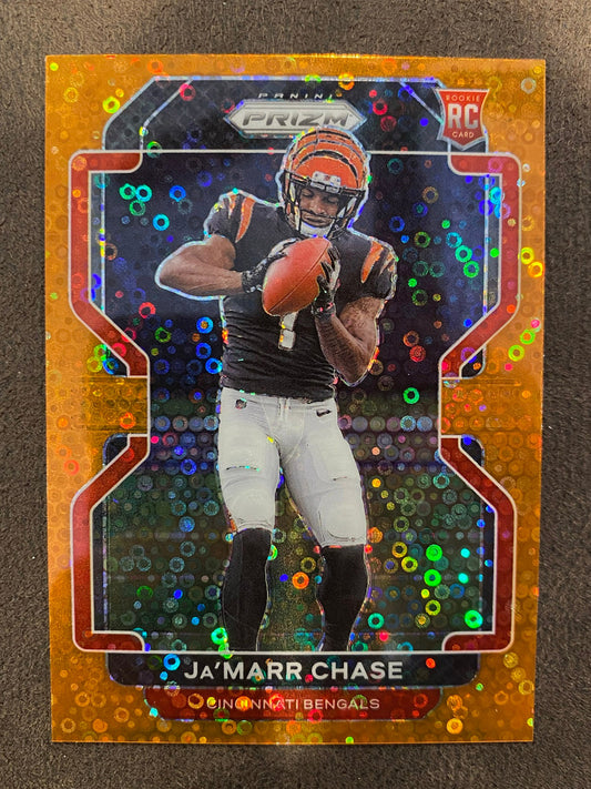 Ja'Marr Chase - 2021 Panini Prizm - Orange Disco (Color Match) - Bengals