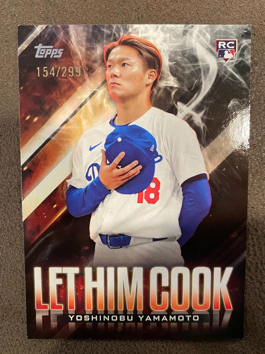 Yoshinobu Yamamoto - 2024 Topps Update - Let Him Cook (*slight corner ding*) BLACK /299 - Dodgers