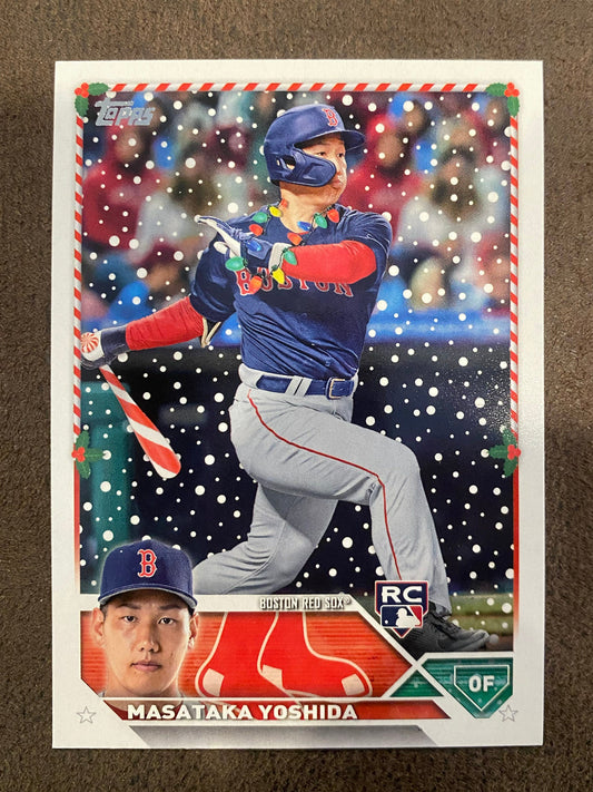 Masataka Yoshida - 2023 Topps Holiday - Candy Cane Bat SP - Red Sox