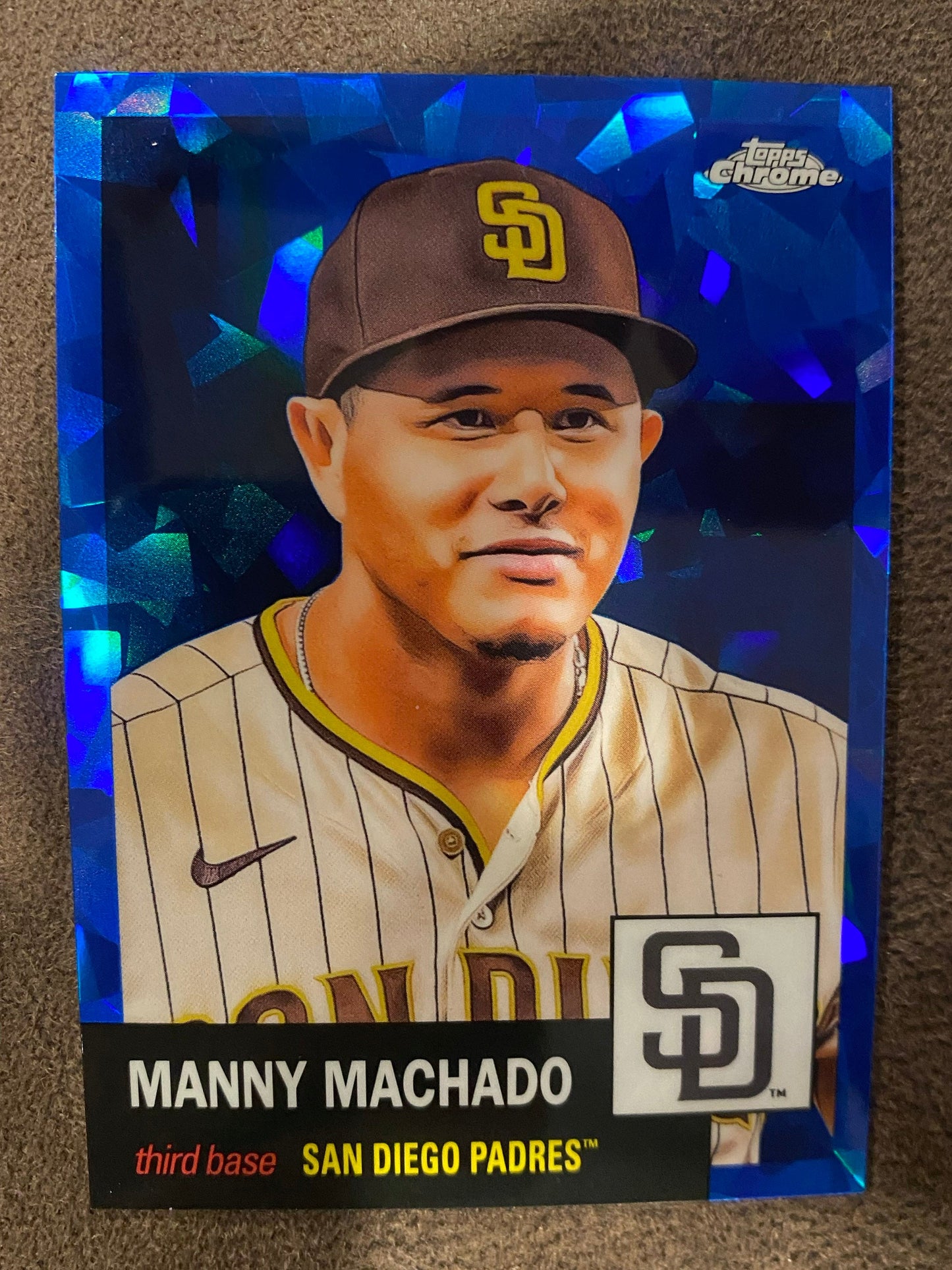 Manny Machado - 2022 Topps Chrome Platinum Anniversary - Blue Atomic /100 - Padres