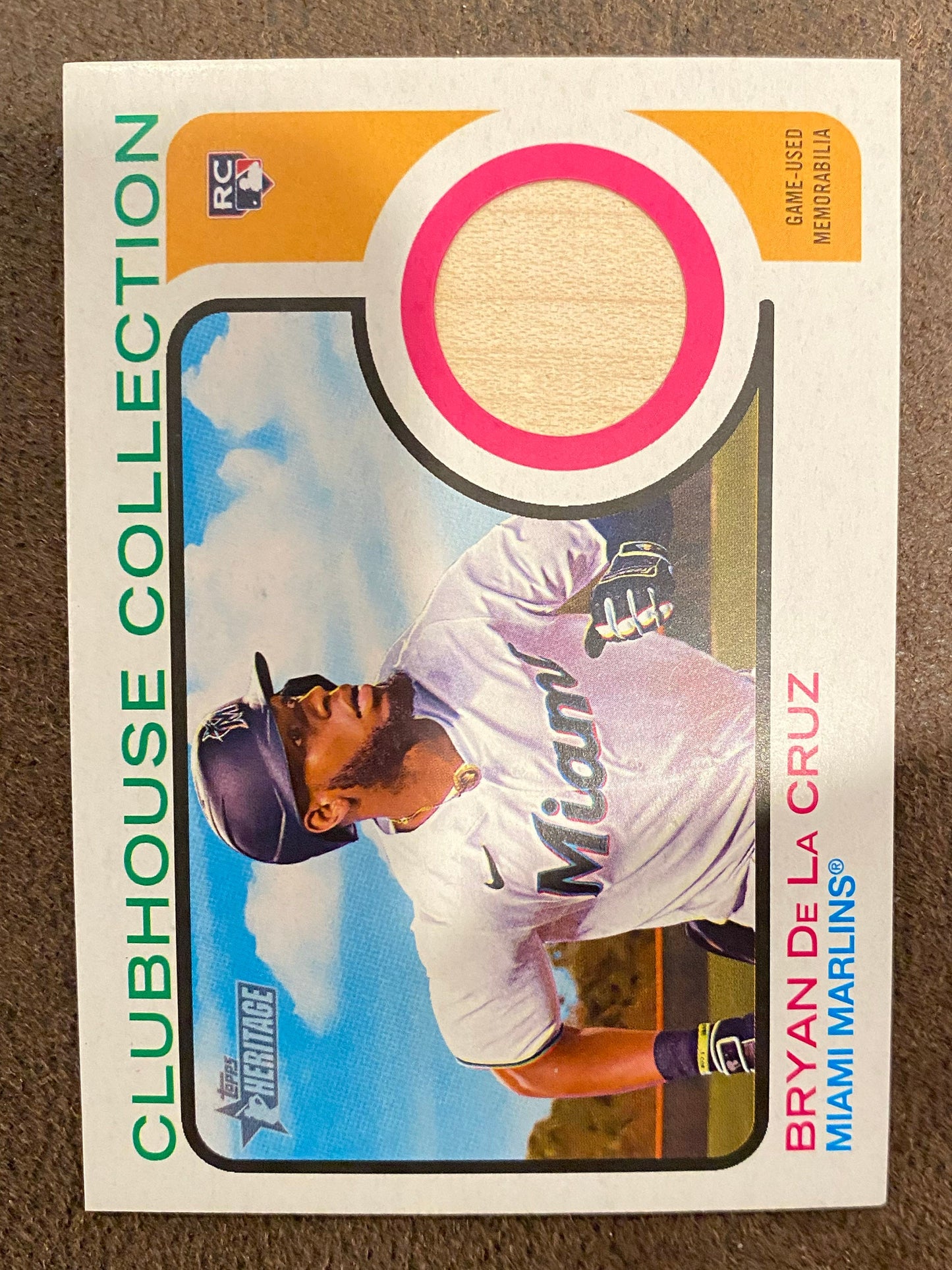 Bryan De La Cruz - 2022 Topps Heritage High Number - Clubhouse Collection Game-Used RELIC - Marlins