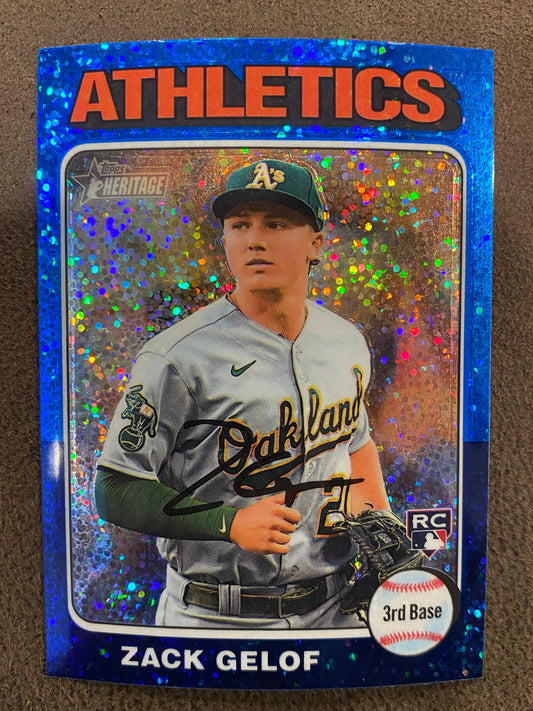Zack Gelof - 2024 Topps Heritage - Blue Sparkle - Athletics