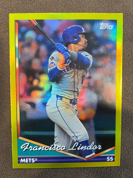 Franciso Lindor - 2024 Topps Archives - Yellow Foil - Mets