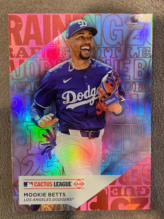 Mookie Betts - 2025 Topps Series 1 - Training Ground PINK Foil - Dodgers