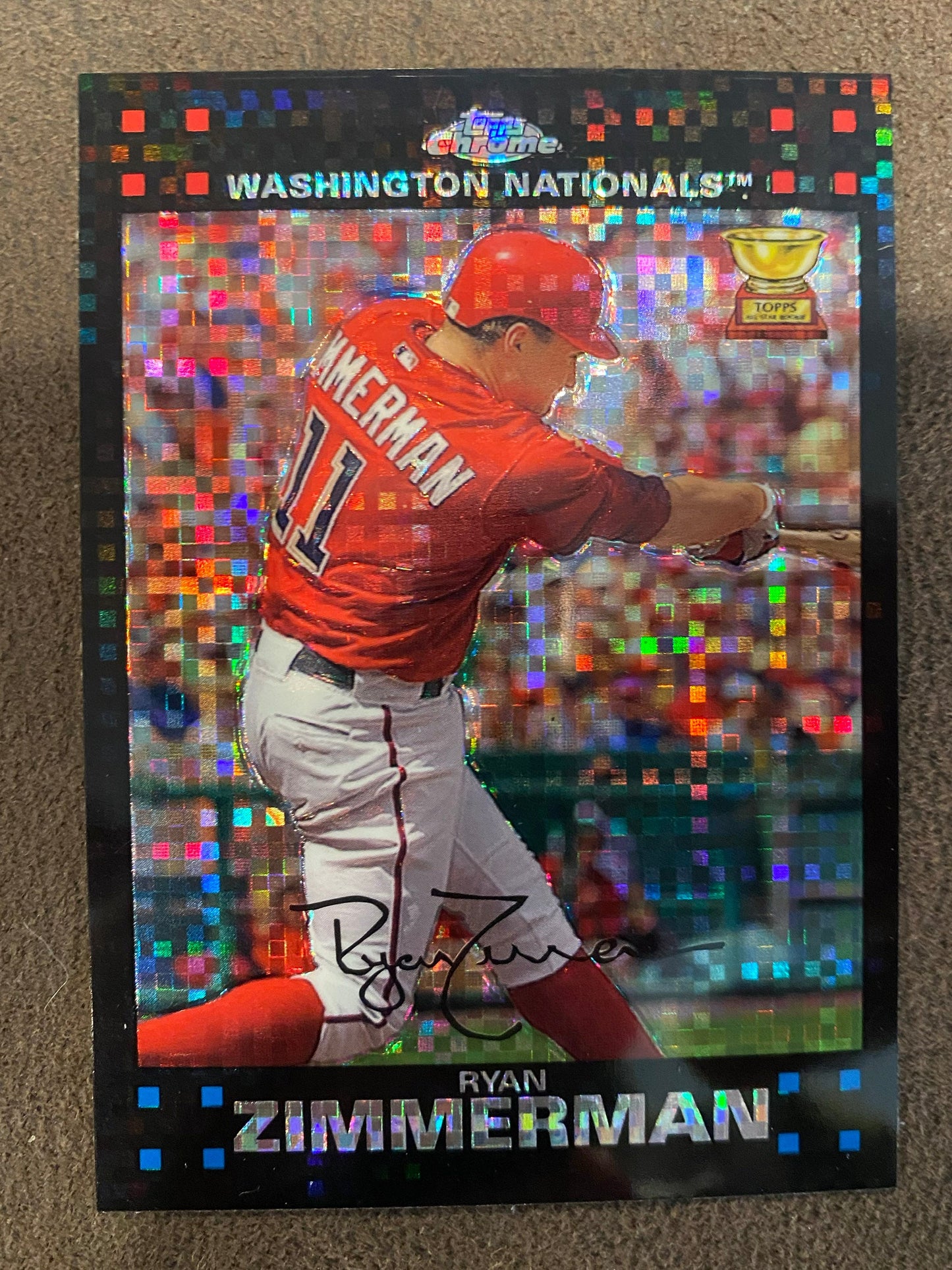 Ryan Zimmerman - 2007 Topps Chrome - XFractor Gold Cup - Nationals