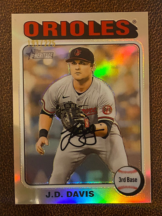 J.D. Davis - 2024 Topps Heritage High Number - Silver /225 - Orioles