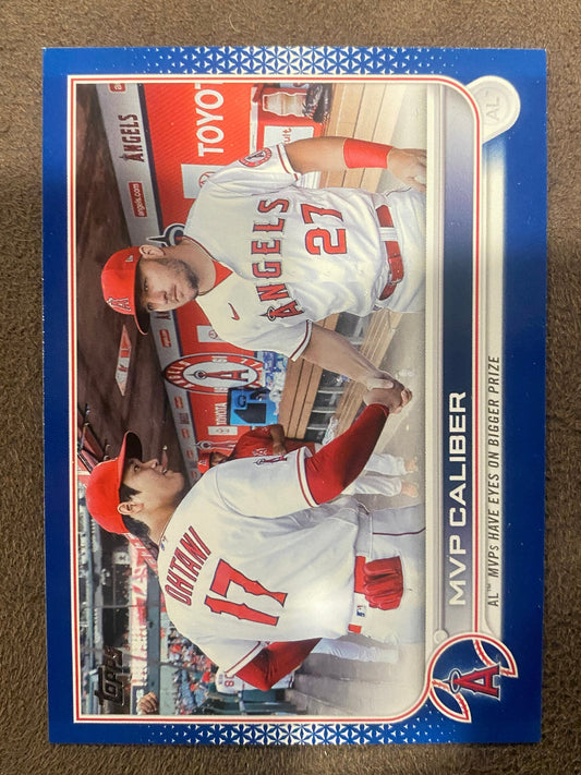 Shohei Ohtanti/Mike Trout - 2022 Topps Update - MVP Caliber Blue Parallel - Angels
