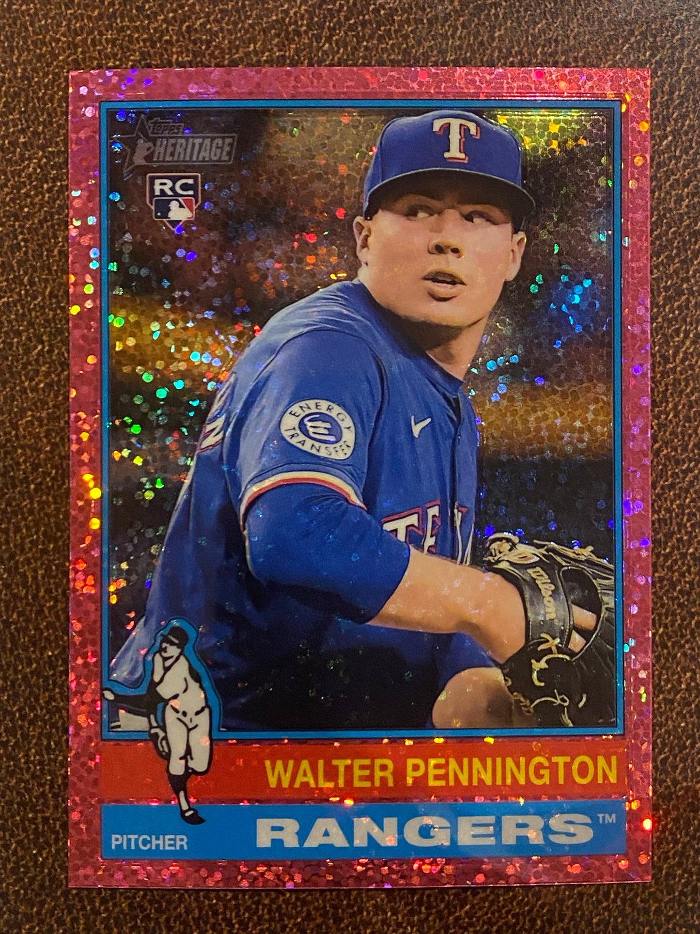 Walter Pennington - 2025 Topps Heritage - Pink Sparkle - Rangers