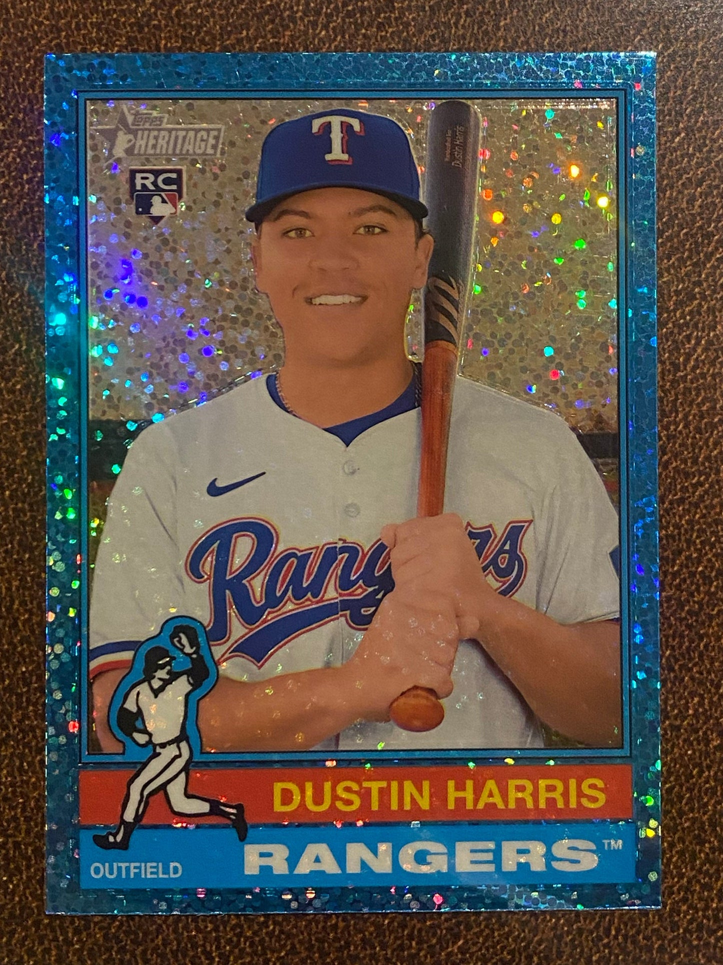Dustin Harris - 2025 Topps Heritage - Blue Sparkles - Rangers