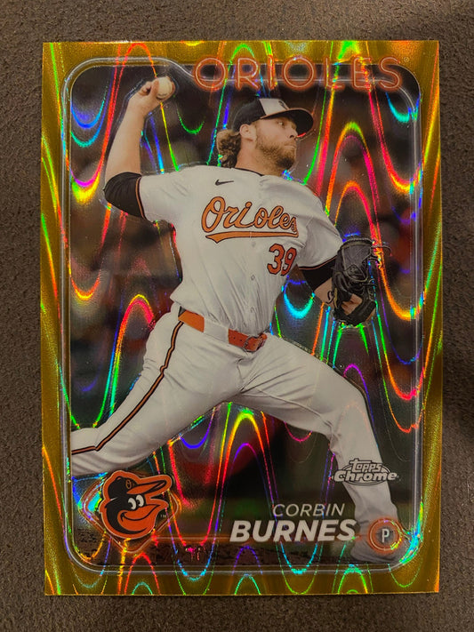 Corbin Burnes - 2024 Topps Chrome - Gold Raywave /50 - Orioles