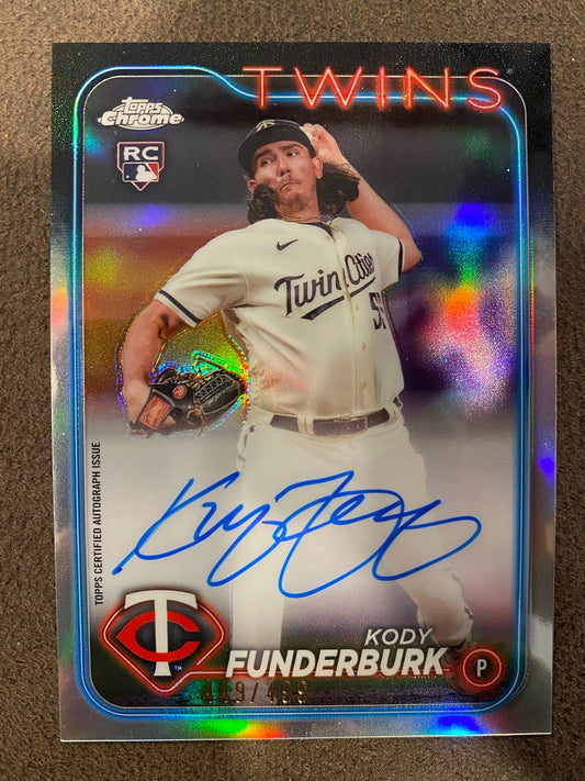 Kody Funderburk - 2024 Topps Chrome - Rookie Refractor AUTO /499 - Twins