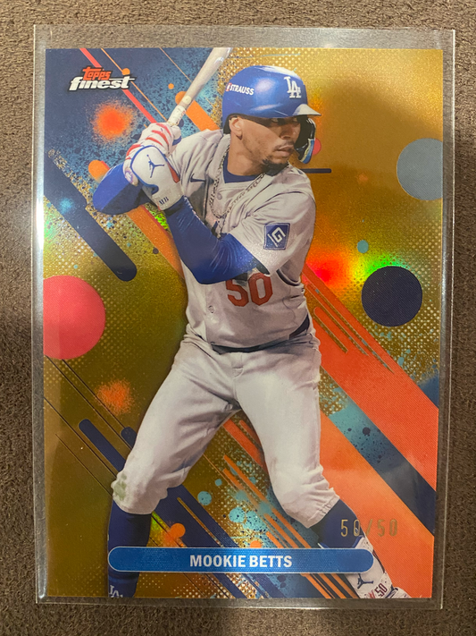 Mookie Bets - 2025 Topps Finest - Common GOLD 50/50 Jersey Match - Dodgers