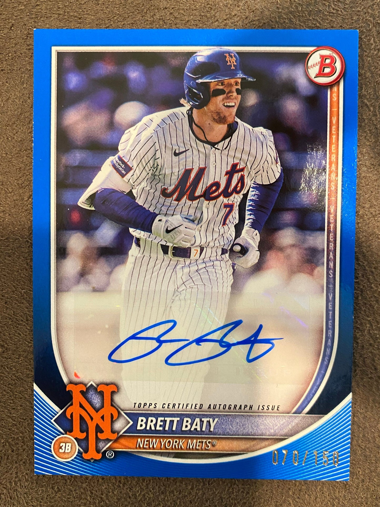 Brett Baty - 2025 Bowman - Blue AUTO /150 - Mets