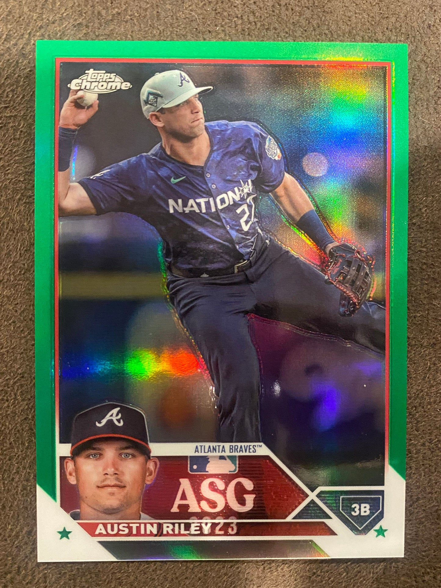 Austin Riley - 2023 Topps Chrome - All Star Game Green Refractor /99 - Nationals