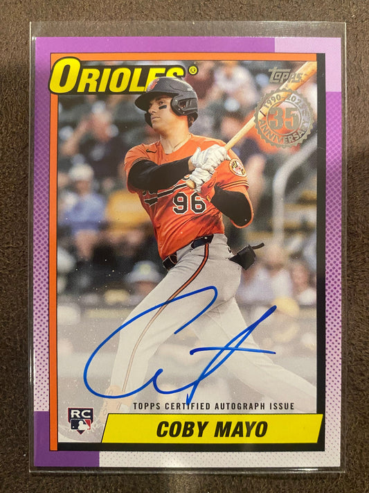 Coby Mayo - 2025 Topps Series 1 - 1990 Rookie AUTO - Orioles