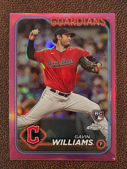 Gavin Williams - 2024 Topps Chrome - Pink Refractor - Guardians