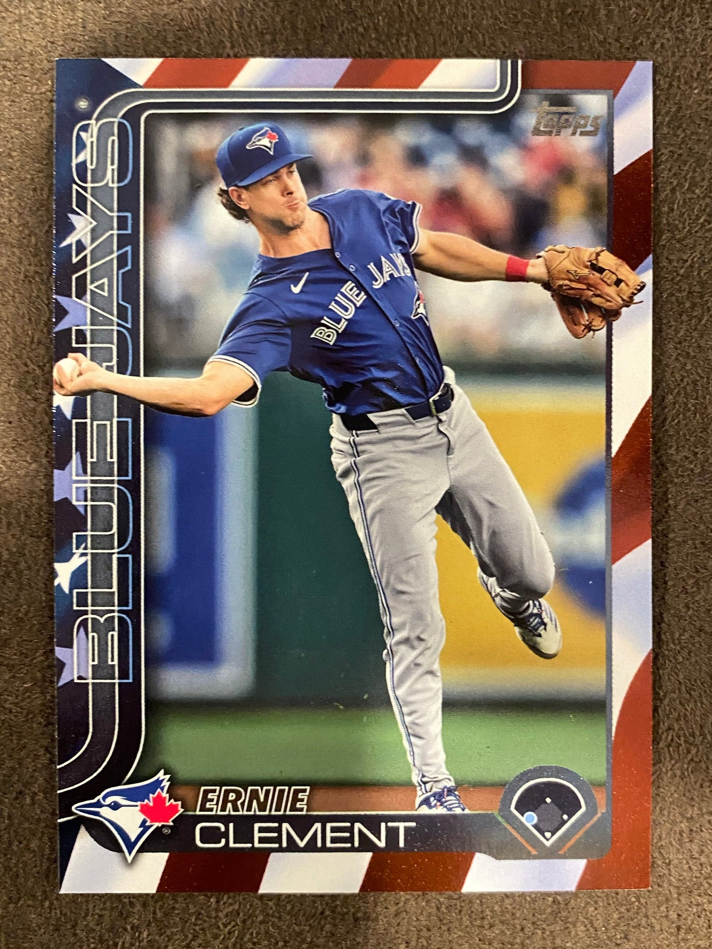 Ernie Clement - 2025 Topps Series 1 - Independence Day Parallel /76 - Blue Jays