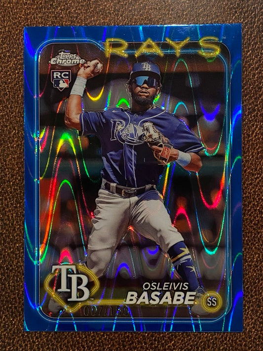 Osleivis Basabe - 2024 Topps Chrome - Blue Raywave Refractor /150 - Rays