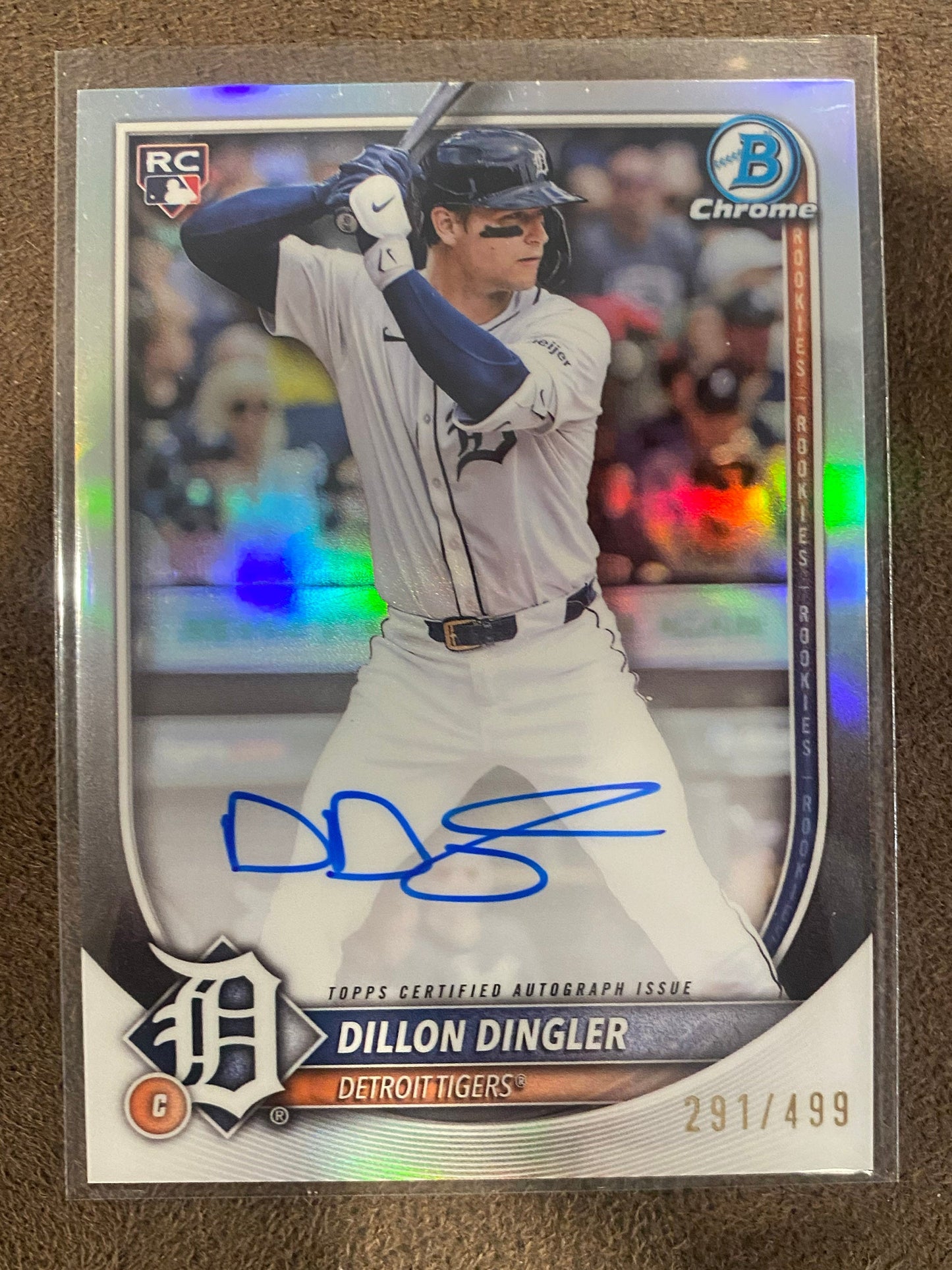 Dillon Dingler - 2025 Bowman Chrome - Rookie Refractor AUTO /499 - Tigers