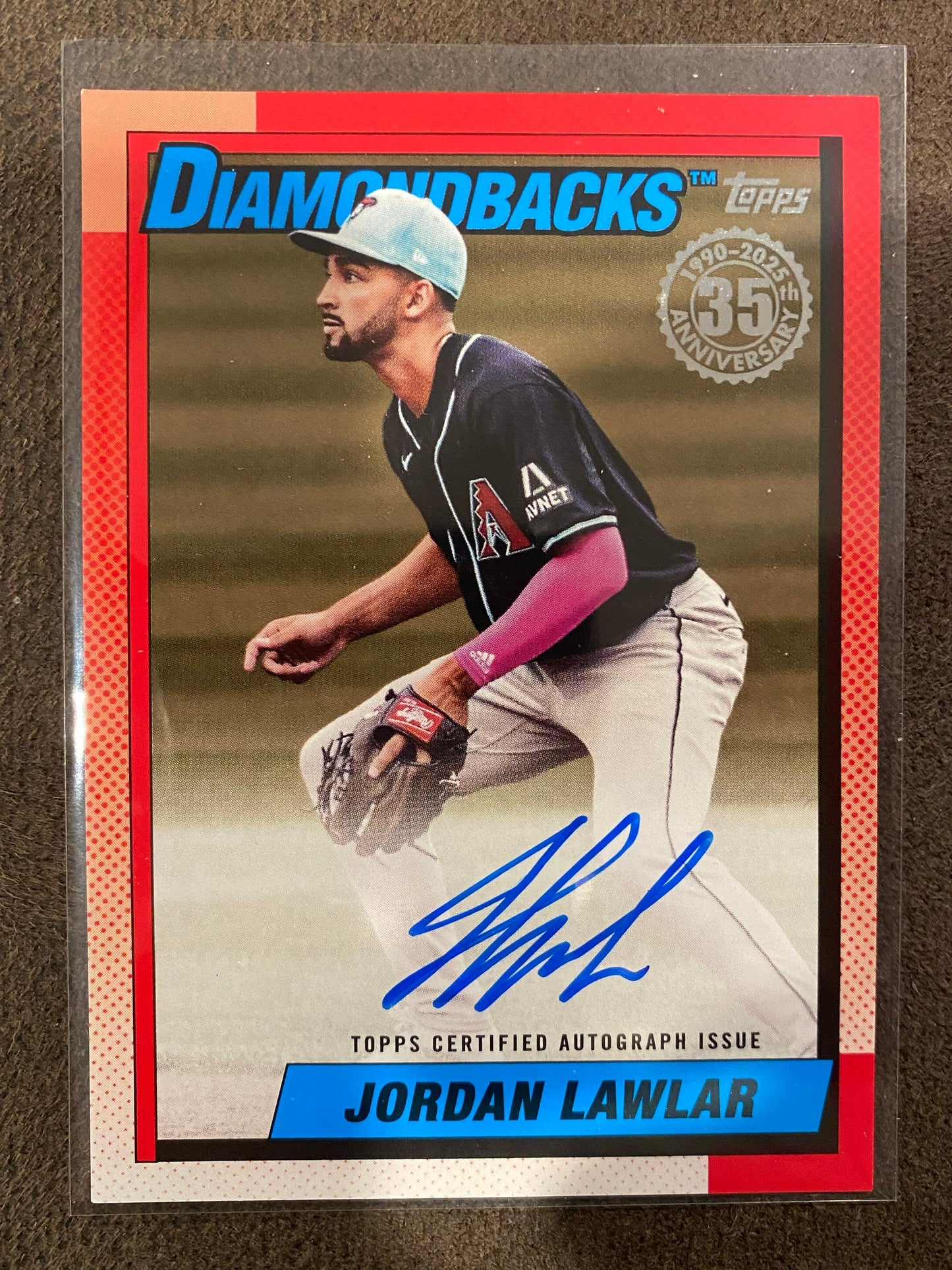 Jordan Lawlar - 2025 Topps Update - 1990 AUTO GOLD /50 - Diamondbacks