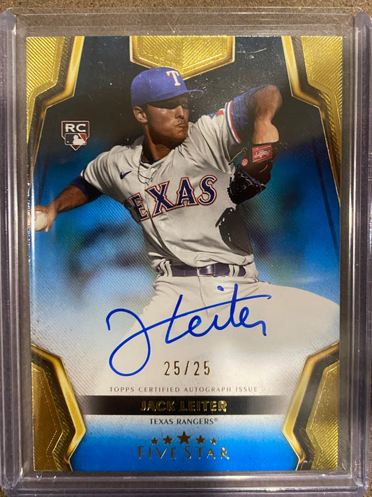 Jack Leiter - 2024 Five Star - BLUE Rookie AUTO /25 - Rangers