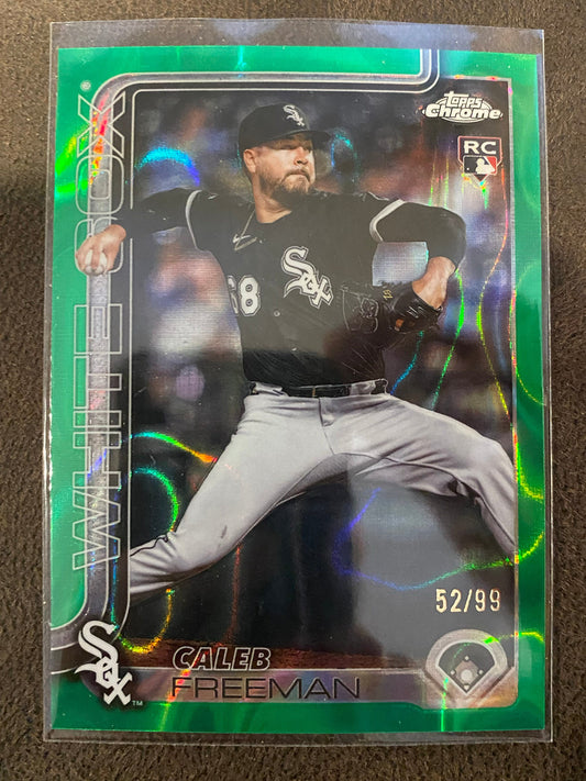 Caleb Freeman - 2025 Topps Chrome Update - Green Lava /99 - White Sox