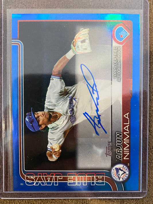 Arjun Nimmala - 2025 Topps Pro Debut - BLUE Foil AUTO /150 - Blue Jays