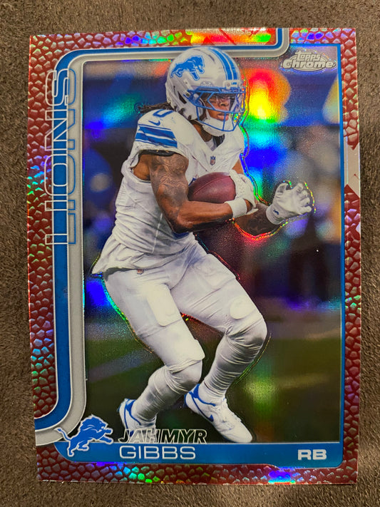 Jahmyr Gibbs - 2025 Topps Chrome - Leather - Lions
