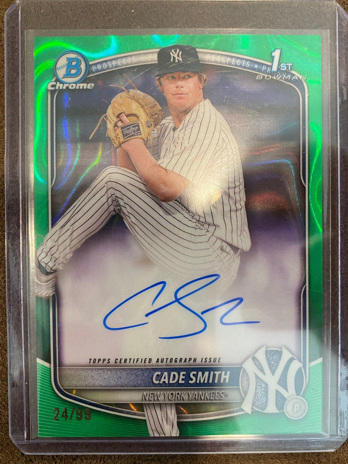 Cade Smith - 2025 Bowman - GREEN 1st Bowman Lava AUTO /99 - Yankees