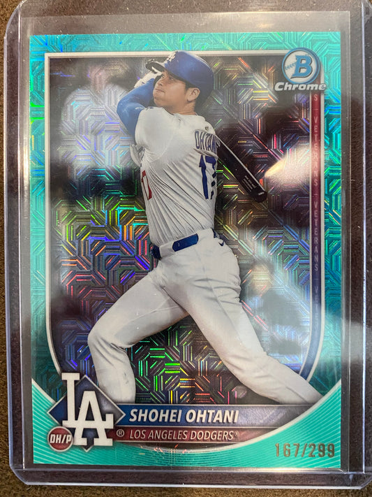 Shohei Ohtani - 2025 Bowman Chrome - AQUA Mojo /299 - Dodgers