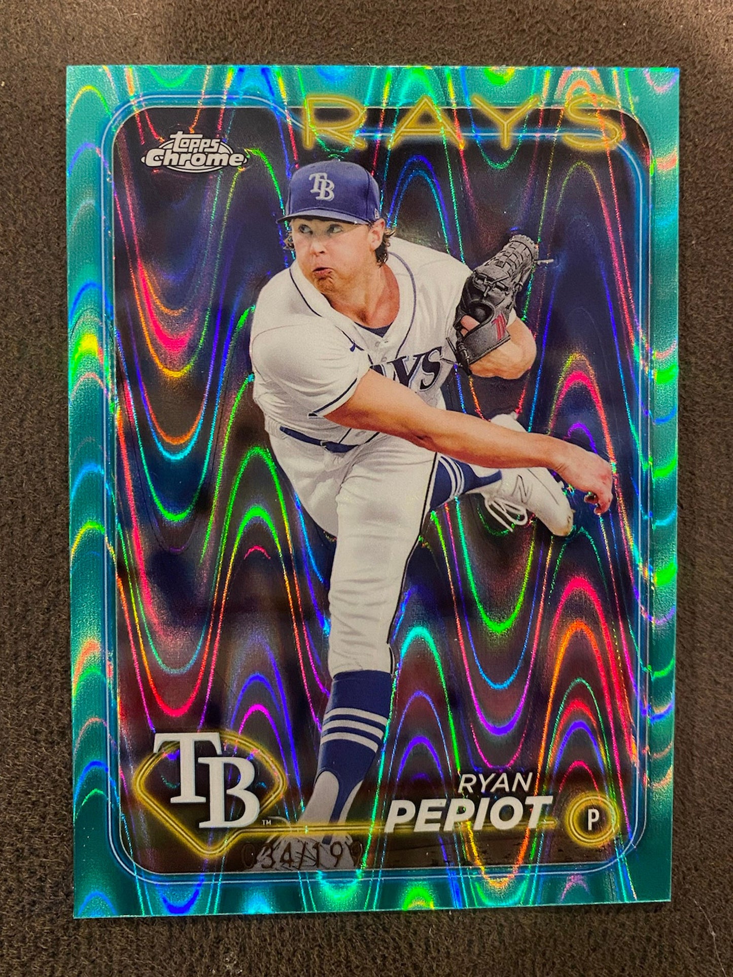Ryan Pepiot - 2024 Topps Chrome - Aqua Raywave /199 - Rays