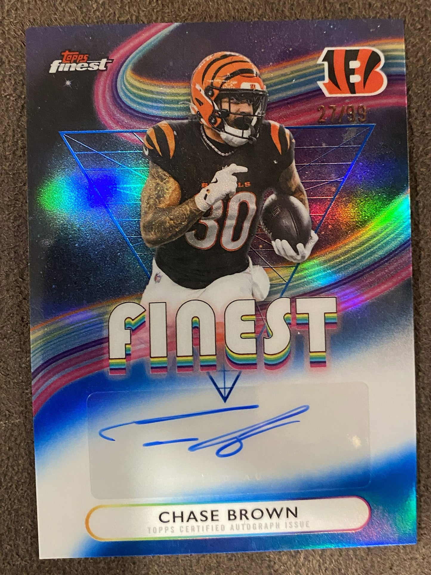 Chase Brown - 2025 Topps Finest - BLUE AUTO /99 - Bengals