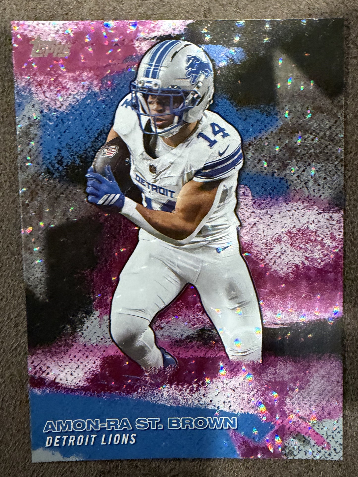 Amon Ra St. Brown - 2026 Topps Flagship - PINK Crackle NFL Stars - Lions