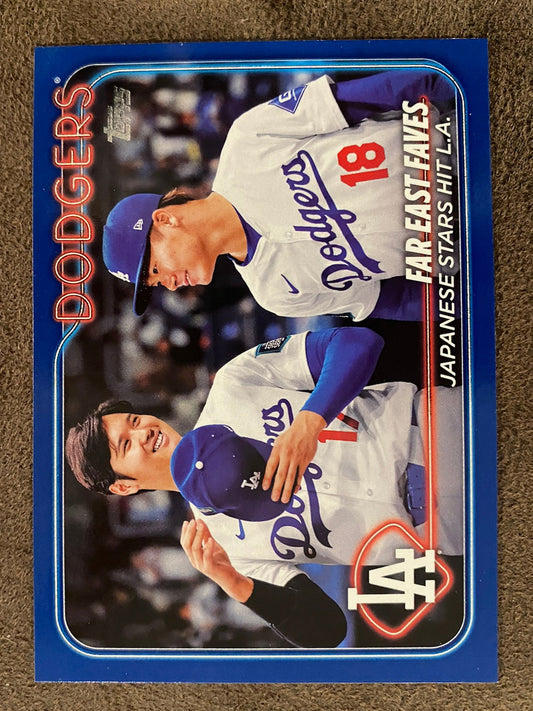 Shohei Ohtani / Yoshinobu Yamamoto - 2024 Topps Update - Blue Color Match - Dodgers