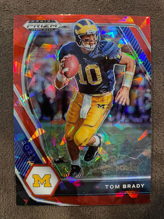 Tom Brady - 2021 Panini Prizm Draft Picks - Red Cracked Ice - Patriots
