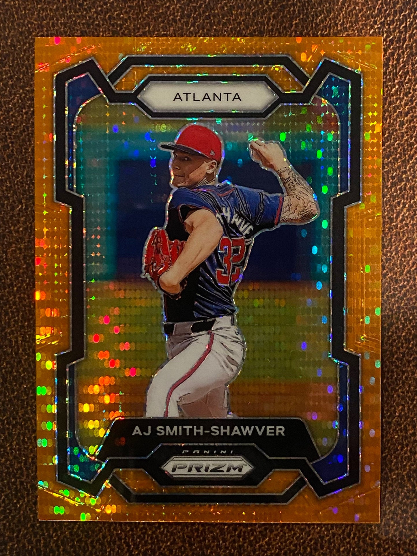 AJ Smith Shawver - 2024 Panini Prizm - Orange Pulsar /399 - Braves