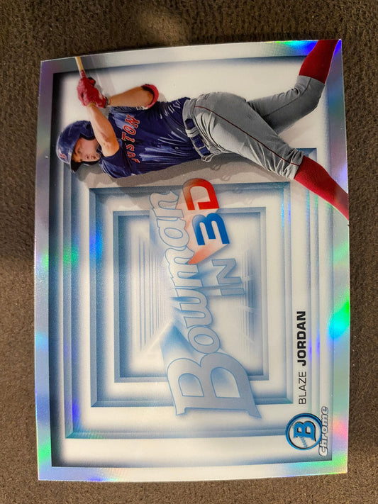 Blaze Jordan - 2022 Bowman - Bowman in 3D Refractor - Red Sox