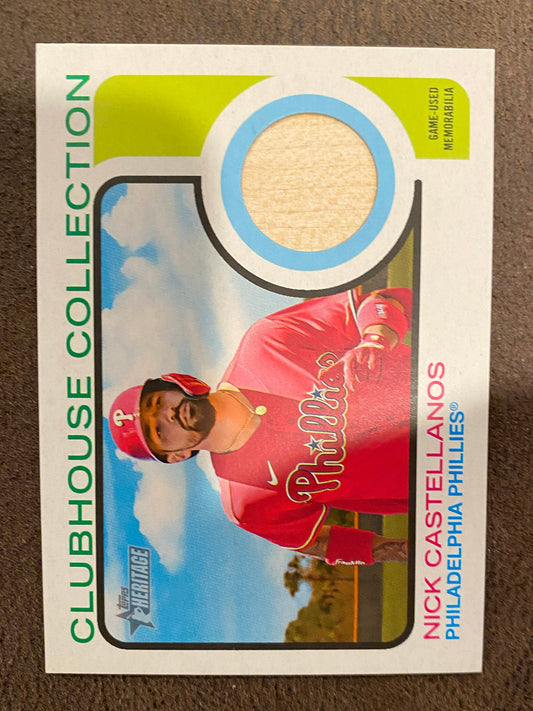 Nick Castellanos - 2022 Topps Heritage High Number - Clubhouse Collection Game-Used RELIC - Phillies