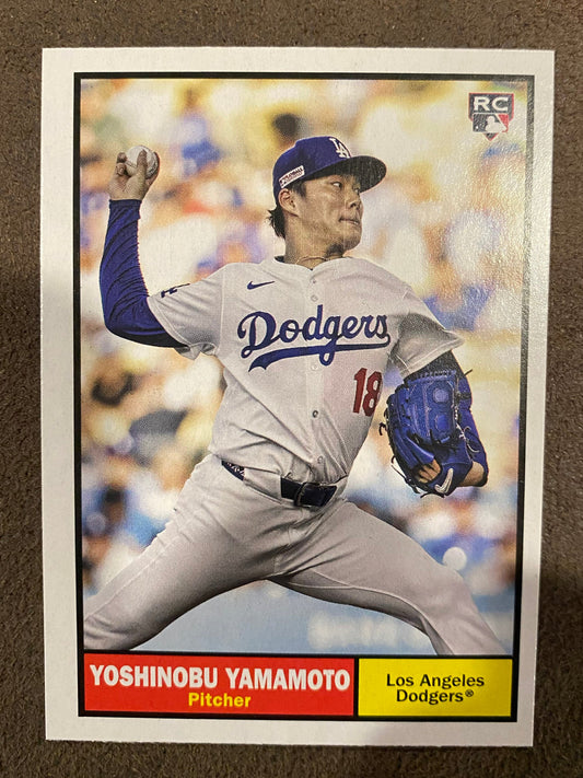 Yoshinobu Yamamoto - 2024 Topps Archive - 1961 Image Variation SP #61 - Dodgers