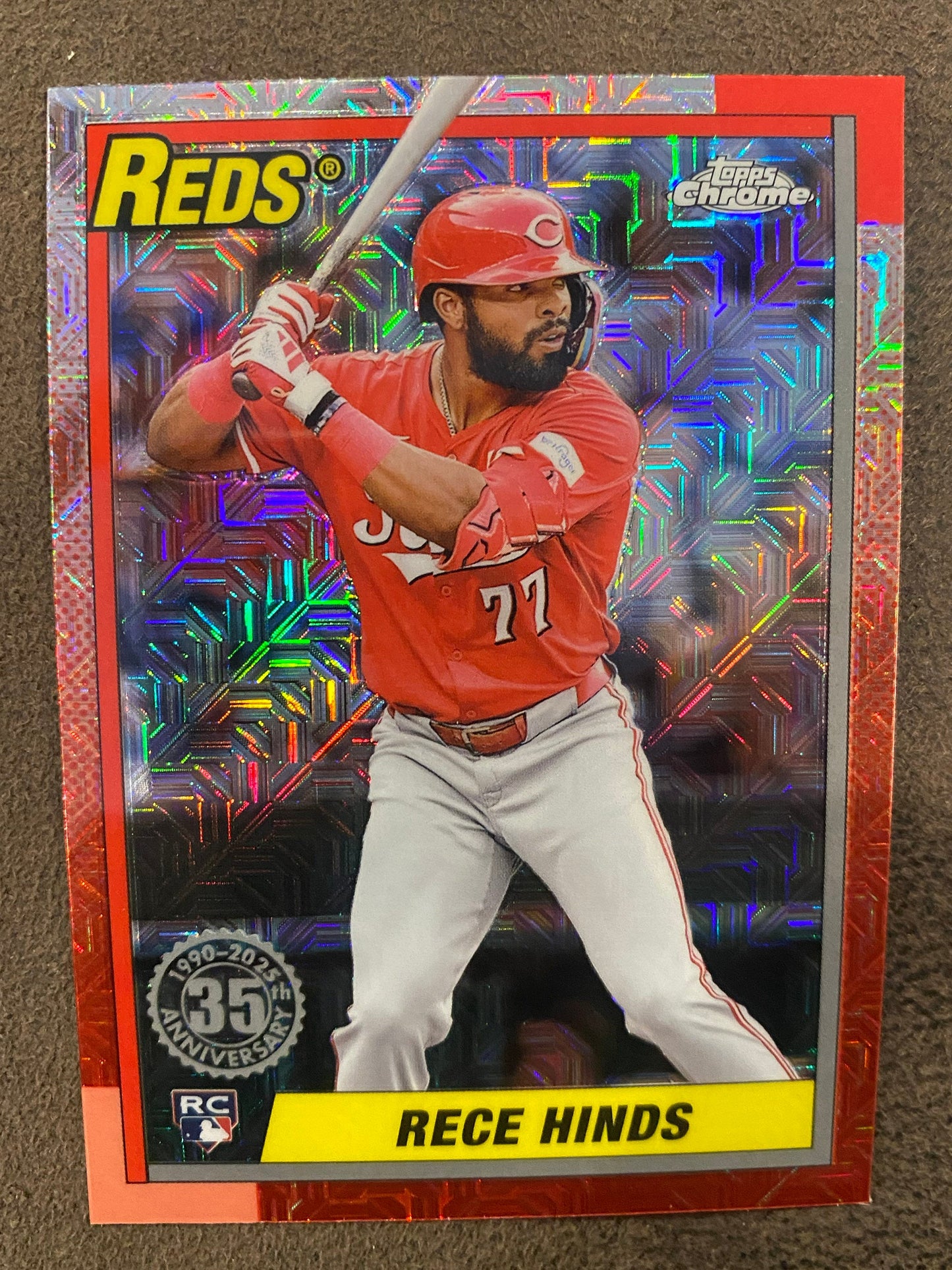 Rece Hinds - 2025 Topps Series 1 - Silver Pack Mojo Refractors - Reds
