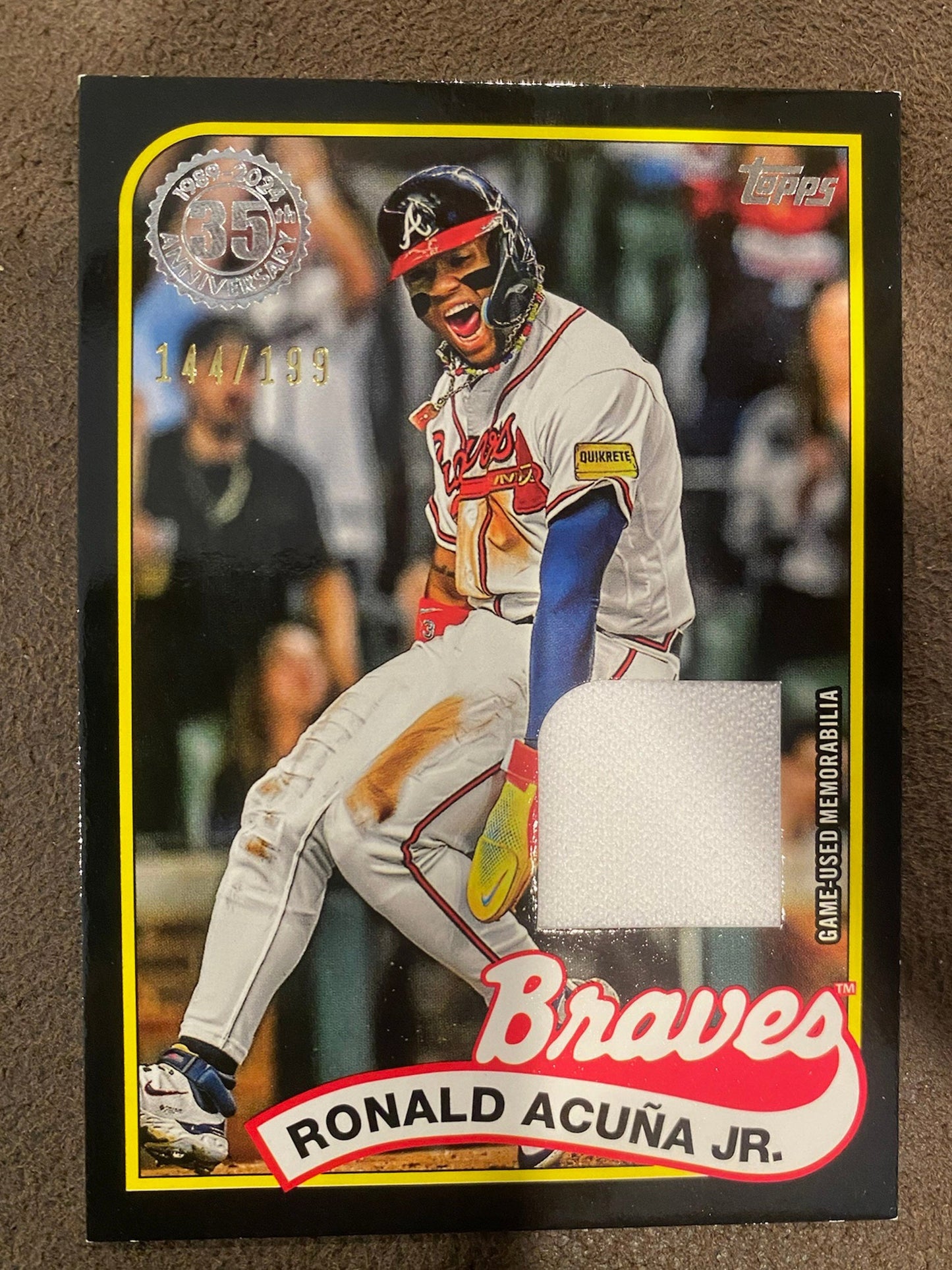 Ronald Acuna Jr. - 2024 Topps Series 2 - 1989 Relic Black Parallel /199 Game Used - Braves